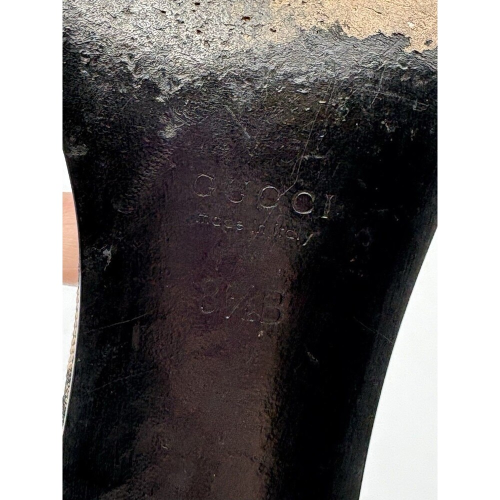 Gucci Monogram Canvas Kitten Heels Grey/Black Vintage Mules Y2K Sz US 8.5 - Picture 10 of 12